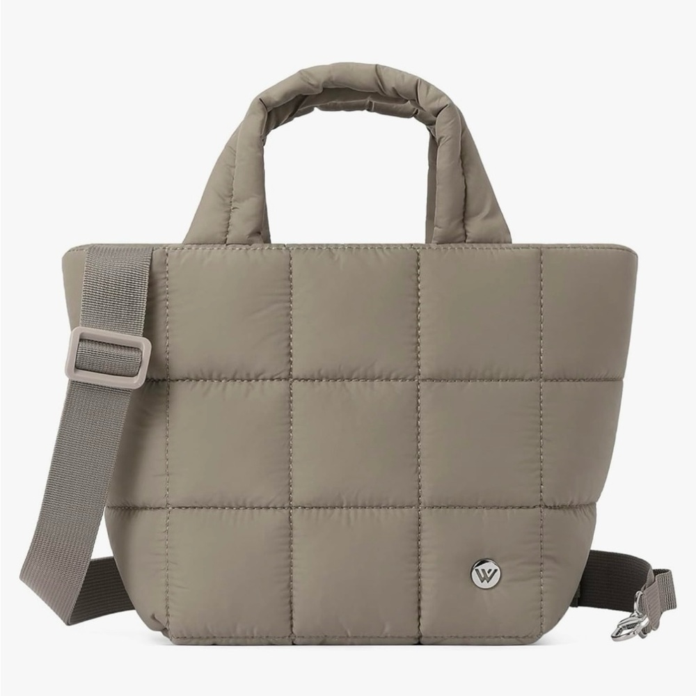 Small Puffer Quilted Crossbody Bag with Adjustable Strap